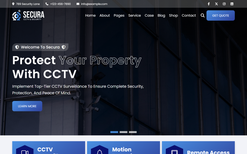 Secura – CCTV és biztonsági HTML5 webhelysablon