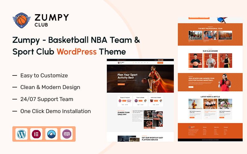 Zumpy - Basketbol NBA Takımı ve Spor Kulübü WordPress Teması