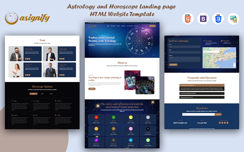 Astrologie en horoscoop Landingspagina HTML-websitesjabloon