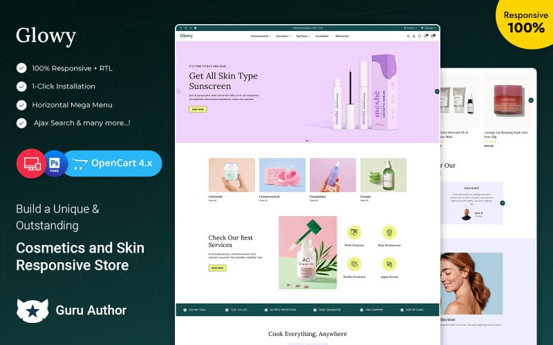 Glowy - Kosmetyki i Pielęgnacja Skóry Beauty Responsive Opencart Theme