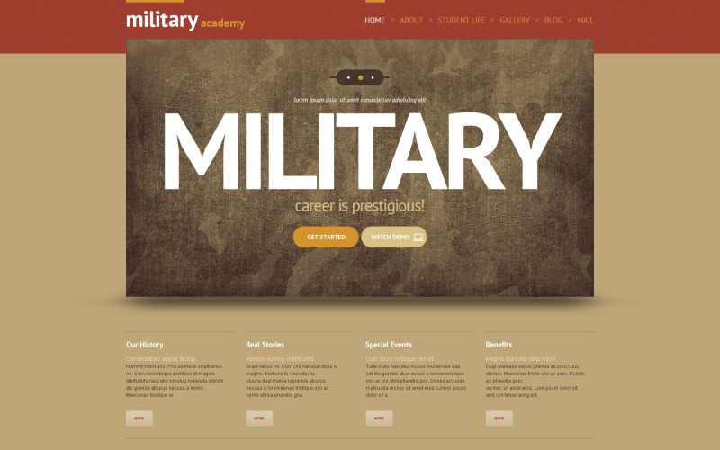 Tema WordPress reattivo dell'esercito