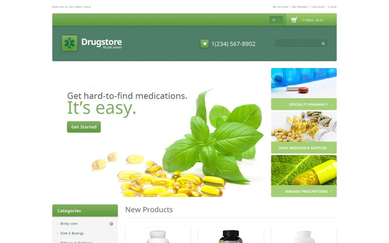 Thème Magento réactif pour les pharmacies