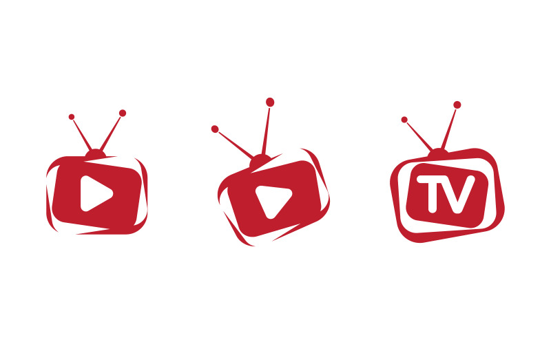 Modèle de conception de logo de chaîne de télévision en ligne, concept de logo de diffusion en direct v.5