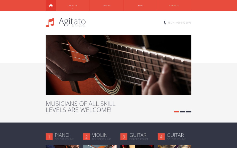 Responsive Website-Vorlage für Musikschulen
