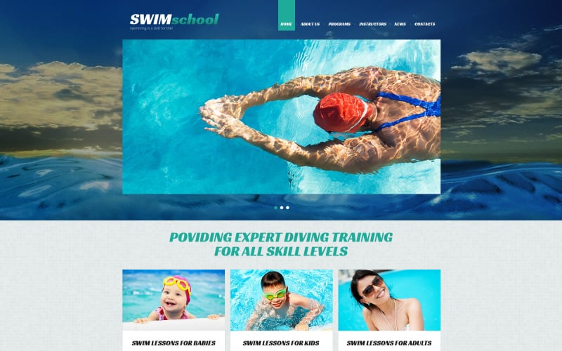 游泳学校响应式Joomla模板