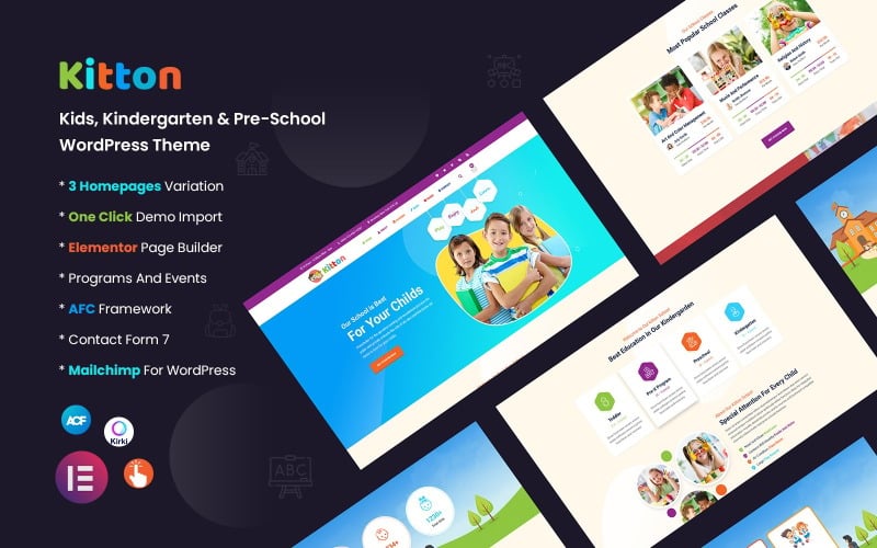 Kitton - Kids, Kindergarten & Pre-School WordPress Theme