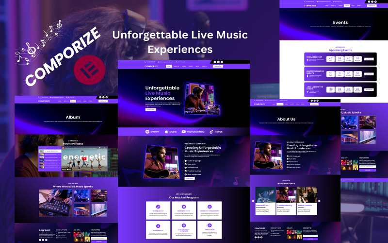 Comporize - Beste Muziek Elementor Template Kit