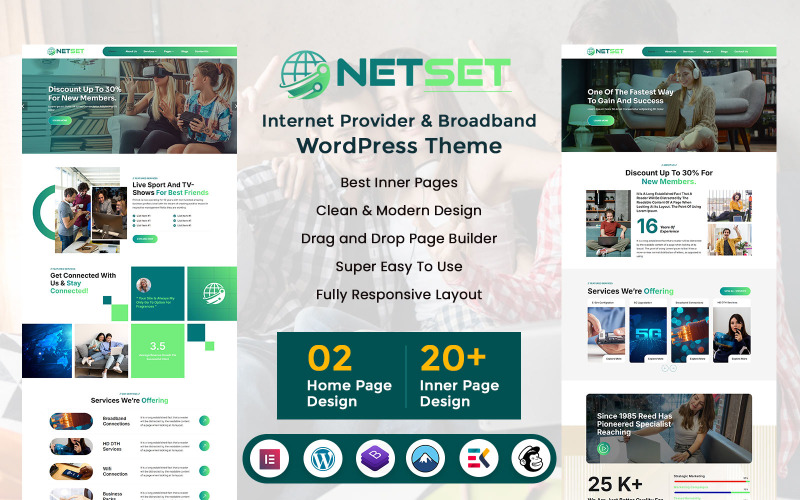 Netset - Internetleverantör & Bredband WordPress-tema