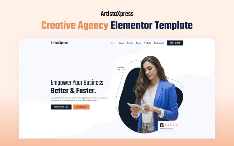 ArtistaXpress – Plantilla Elementor para agencia creativa