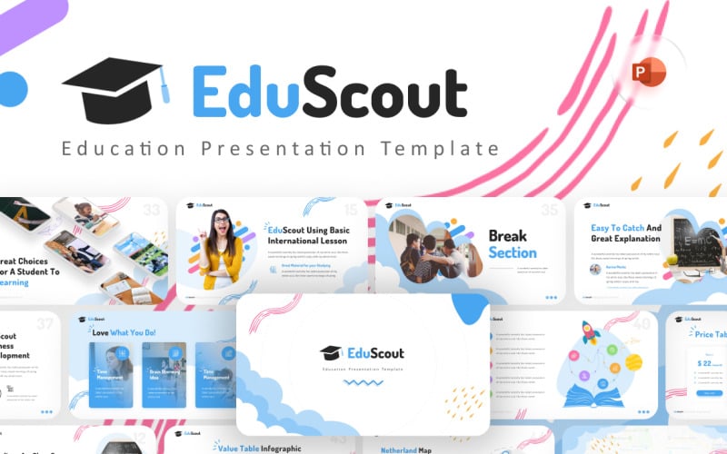 Eduscout Creative Education PowerPoint sablon