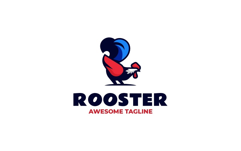 Logo de mascotte simple de coq 56