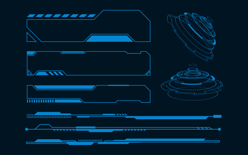 Modello di progettazione di illustrazione dell'interfaccia utente digitale hi-tech futuristica di sicurezza v.7