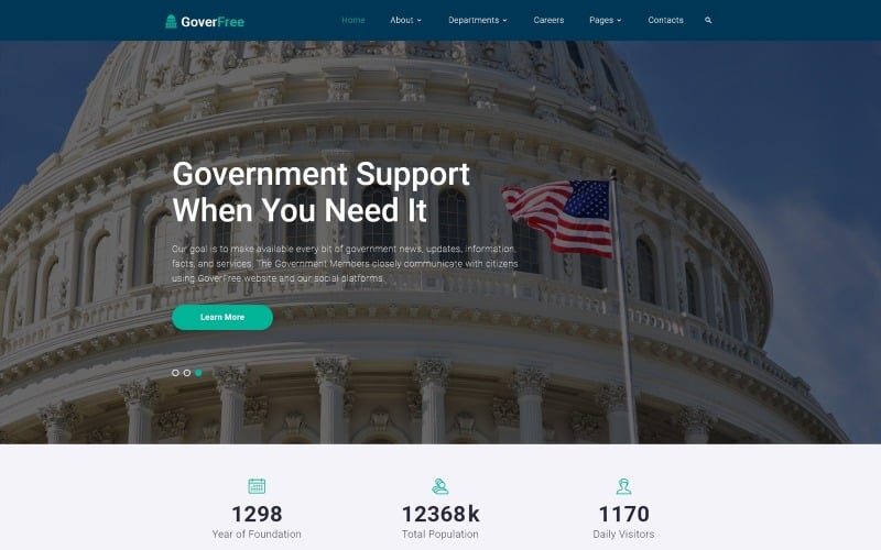 GoverFree - Devlet Çok Sayfalı Temiz HTML Web Sitesi Şablonu