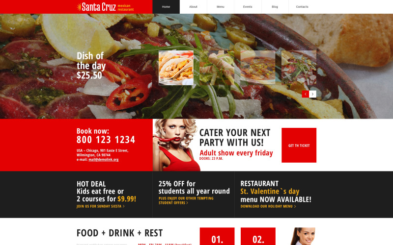 Mexicaans restaurant Responsive WordPress Theme