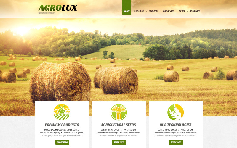 Modello Joomla reattivo per l'agricoltura