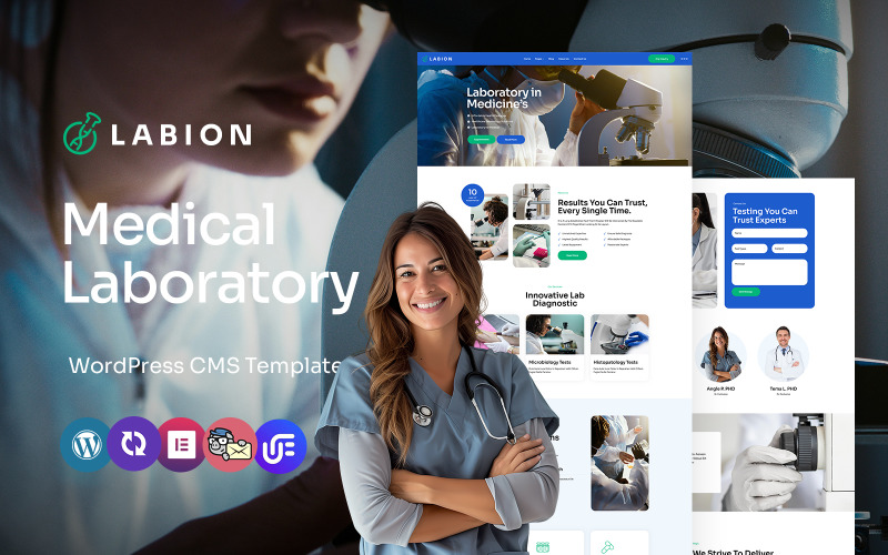 Labion - Laboratorie och medicinsk forskning Multipurpose WordPress Elementor Theme