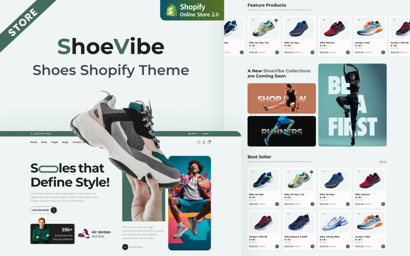 Shoe Vibe UI - Tema Shopify para loja de calçados da moda