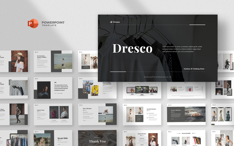 Dresco - Modello di PowerPoint per moda e abbigliamento