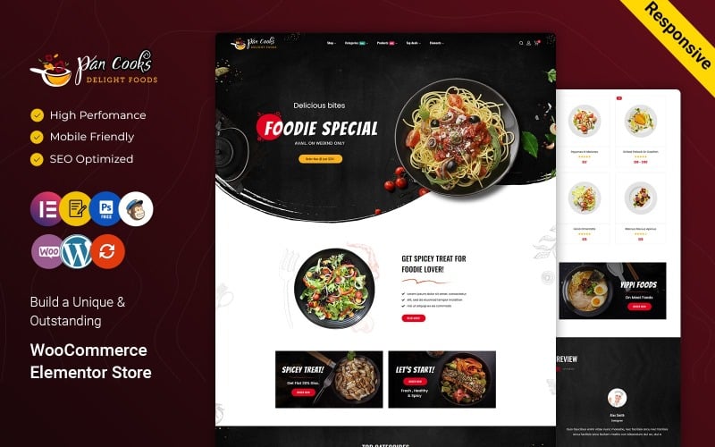 Pancook - Restaurant en Food Store Cafe Responsief WooCommerce WordPress-thema