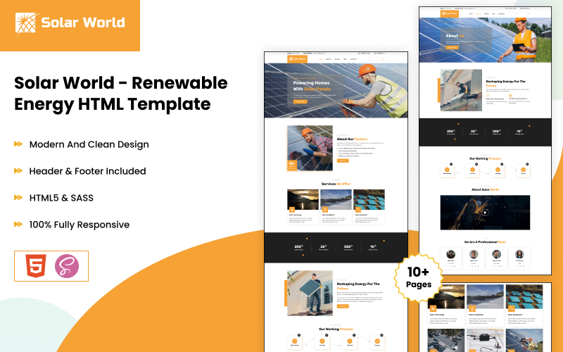 Solar World - Modello HTML per le energie rinnovabili