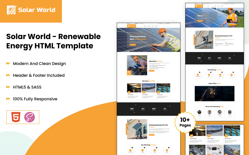 Solar World - Modelo HTML de Energia Renovável