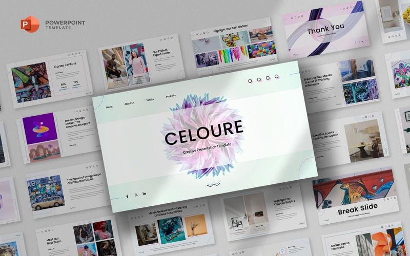 Celoure - Creatieve zakelijke Powerpoint-sjabloon