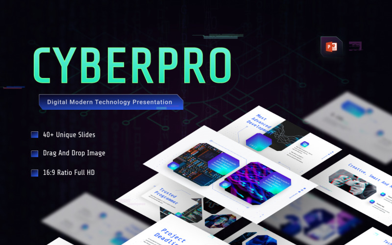 Cyberpro Digital Technology PowerPoint Template