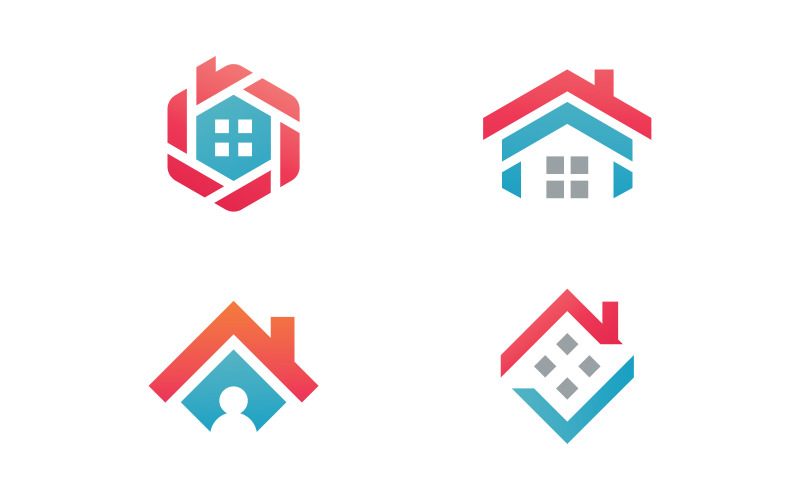 Modello vettoriale del logo della casa, modello creativo di logo dell'icona immobiliare e della costruzione della casa 15