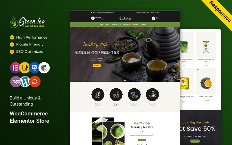 Greentea - Herbata, Kawa i Przyprawy WooCommerce WordPress Theme