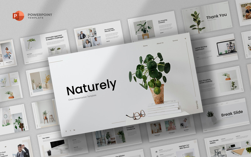 Naturely - Modelo de Powerpoint Limpo e Minimalista