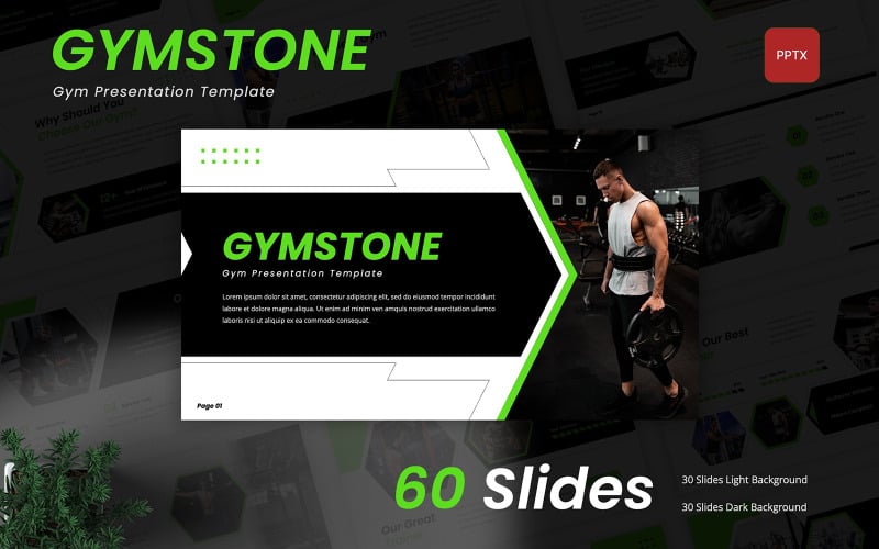 Gymstone – Szablon programu PowerPoint na siłownię