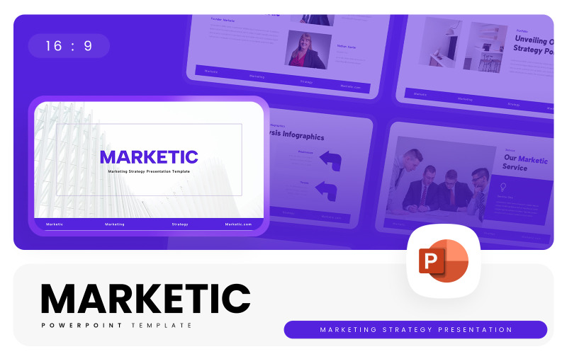 Marketic – Шаблон PowerPoint «Маркетинговая стратегия»