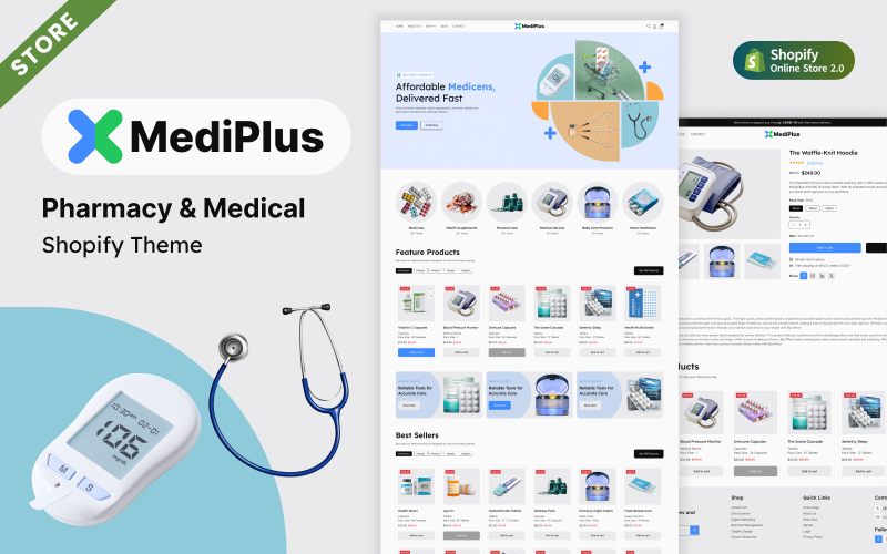 Mediplus - Medicinska läkemedel och apoteksbutik Shopify-tema