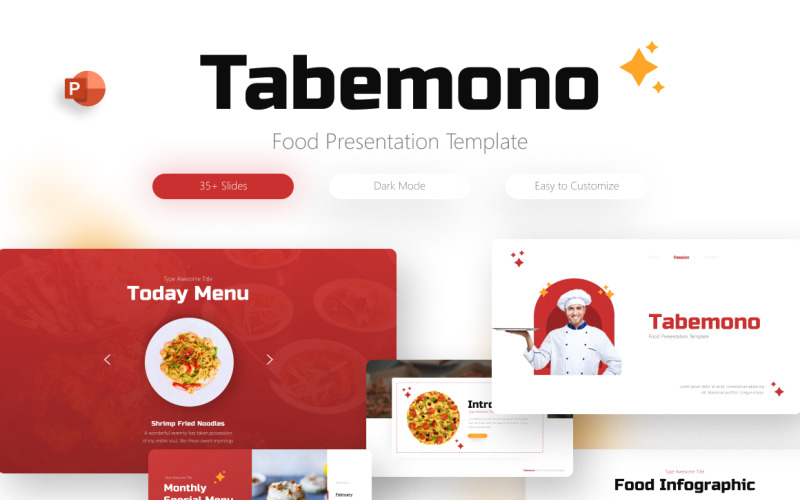 Modello di PowerPoint per il cibo Tabemono