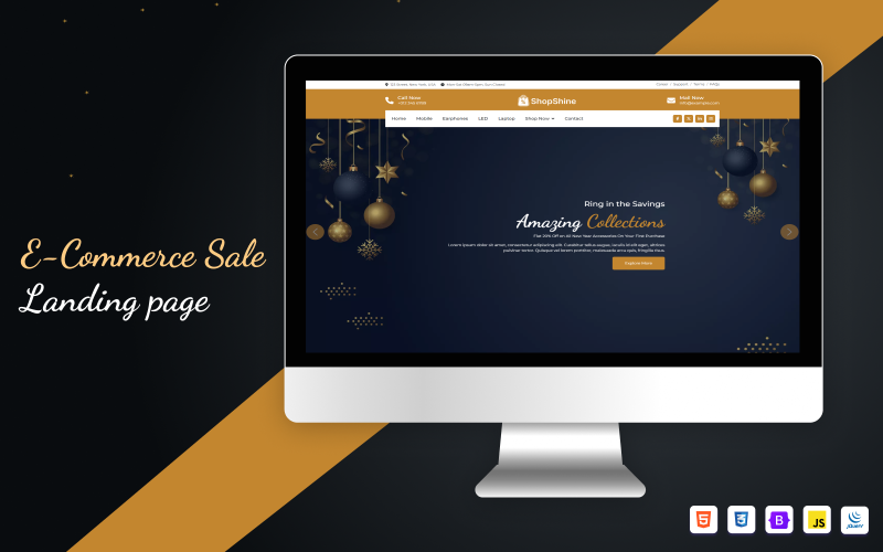 Shop Shine | One-Page New Year Sale HTML Website Template