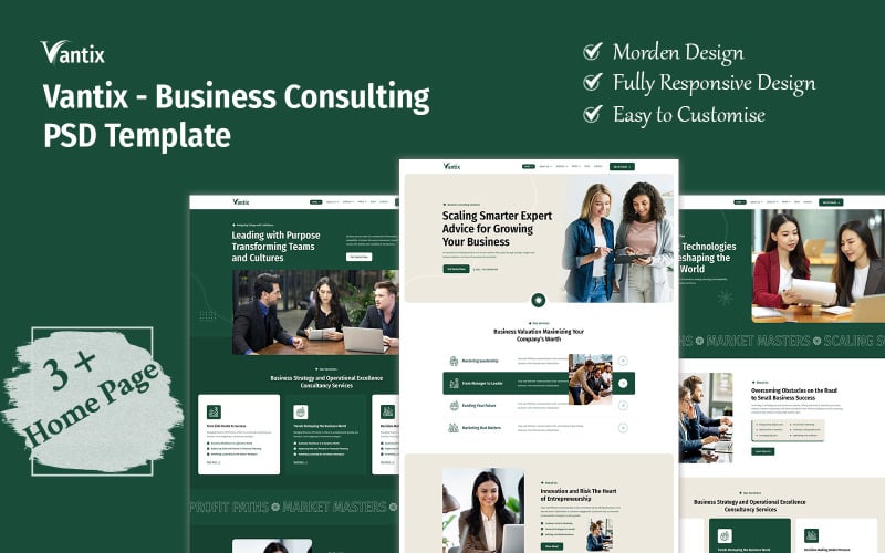 Vantix - Business Consulting Service PSD Template