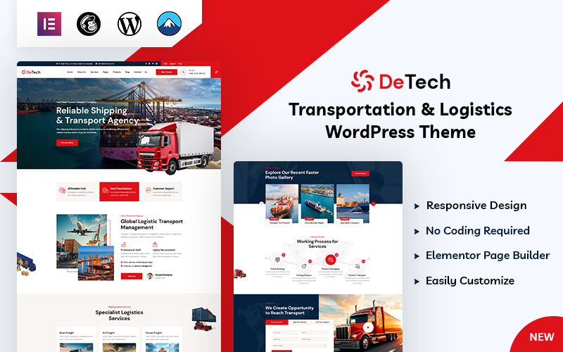 Detech - транспортна тема WordPress