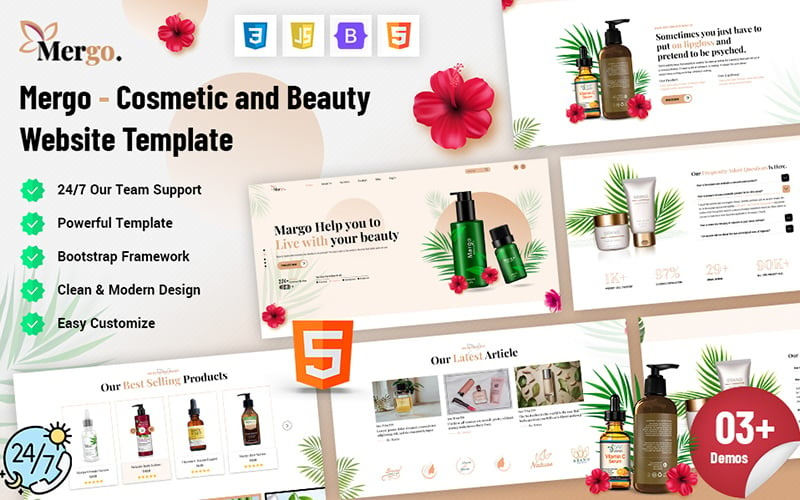 Mergo - Modèle de site Web pour cosmétiques et beauté