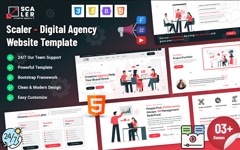 Scaler - Modèle de site Web d'agence numérique
