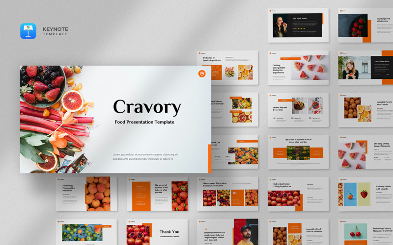 Cravory – Keynote-Vorlage für Essen und Restaurants