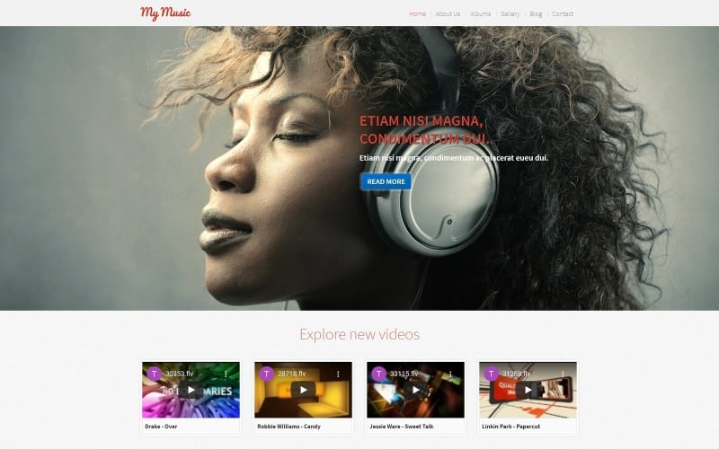 Responsieve Joomla-sjabloon voor MP3 Store