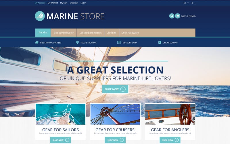 Tema Magento Marine Store