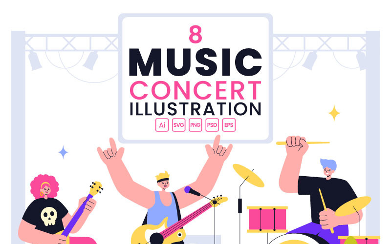 8 Illustrationen zu Live-Musik-Events