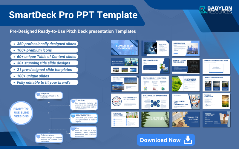 SmartDeck - Presentación de paquete empresarial con plantilla de Power Point profesional