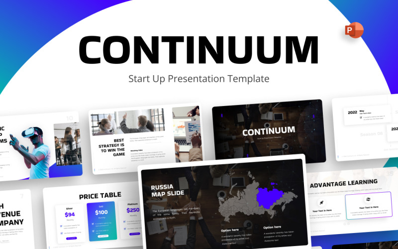 Continuum Start Up Шаблон PowerPoint