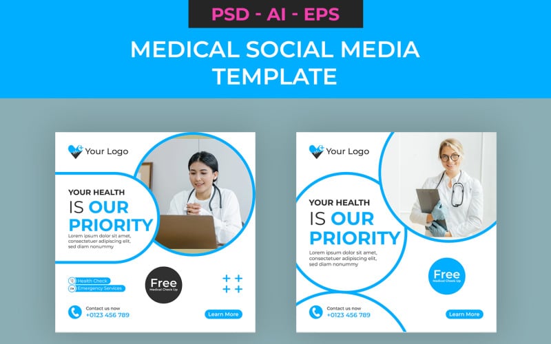 Plantilla 2 para redes sociales médicas