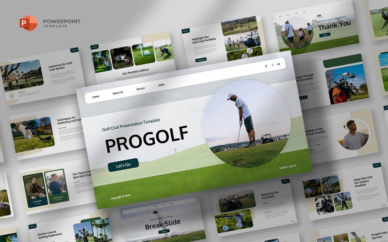 Progolf - Modelo de PowerPoint de Clube de Golfe