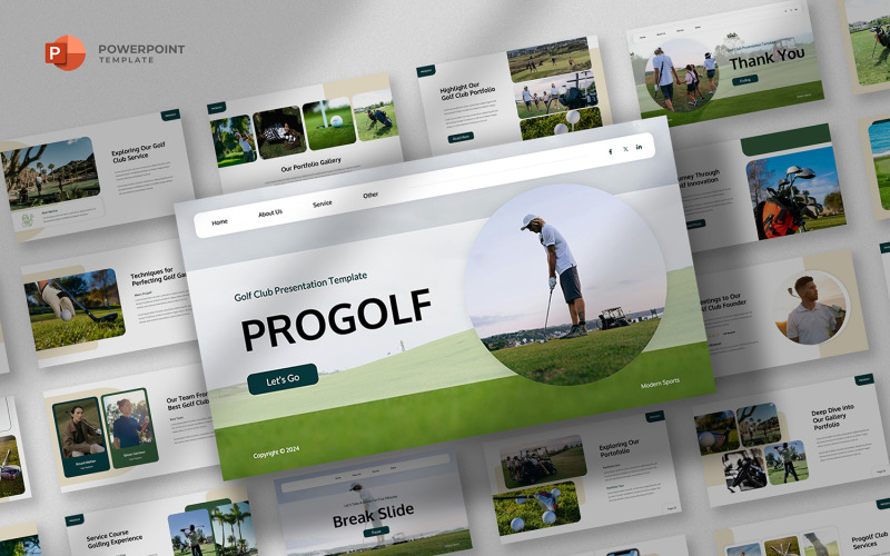 Progolf - Plantilla de PowerPoint sobre clubes de golf