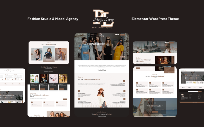 PrettyLovely – Thème WordPress pour agence de mannequins et studio de mode