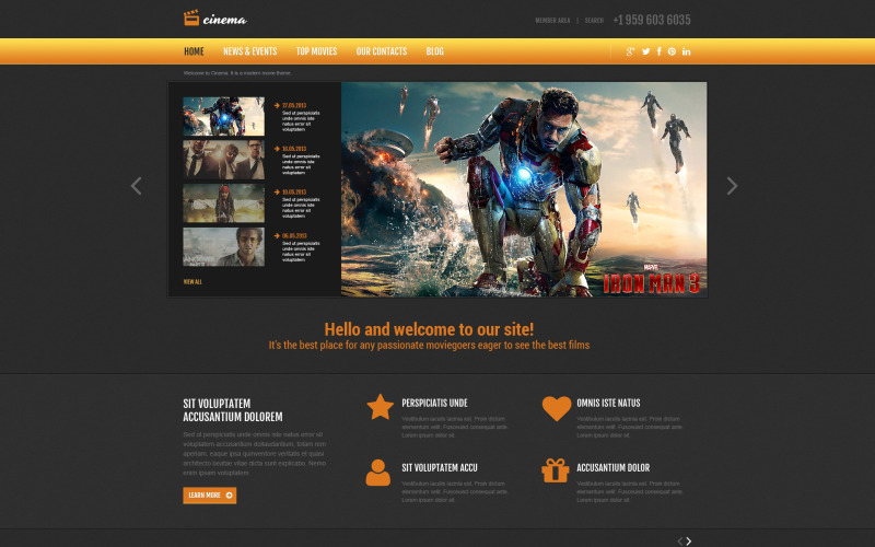 Movie 响应 Joomla Template